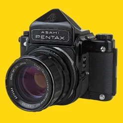 Asahi Pentax 67 MLU With 105mm F2.4 Takumar lens. 6X7 Medium Format Film Camera