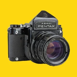 Asahi Pentax 67 MLU With 105mm F2.4 Takumar lens. 6X7 Medium Format Film Camera