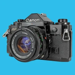 Canon A-1 Vintage SLR 35mm Film Camera with f/1.8 50mm Prime Lens