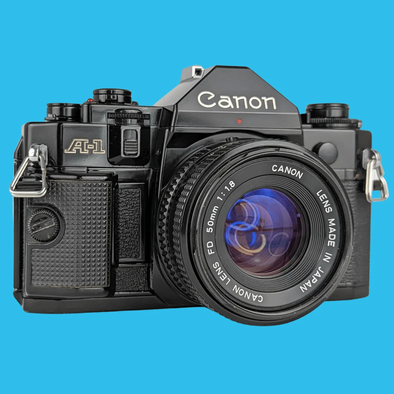 Canon A-1 Vintage SLR 35mm Film Camera with f/1.8 50mm Prime Lens