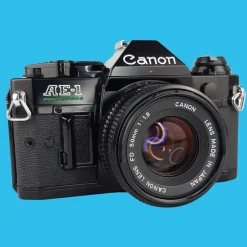 Canon AE-1 Program BLACK 35mm SLR Film Camera with Canon Prime Lens