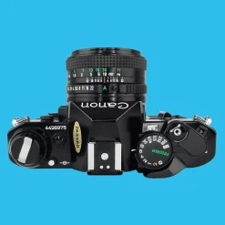 Canon AE-1 Program BLACK 35mm SLR Film Camera with Canon Prime Lens