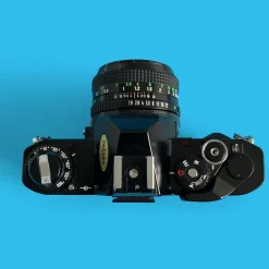 Canon AV 1 Black Vintage 35mm SLR Film Camera with Prime 50mm Lens