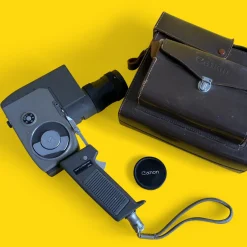 Canon Reflex Zoom 8 8mm Vintage Cine Camera with Brown Leather Case