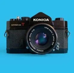 Konica Autoreflex T Vintage SLR 35mm Film Camera with Konica f/1.8 50mm Lens