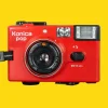 Konica POP Red 35mm Film Camera Point and Shoot