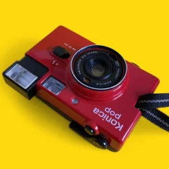 Konica POP Red 35mm Film Camera Point and Shoot
