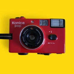Konica POP Red 35mm Film Camera Point and Shoot