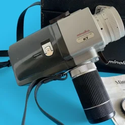 Minolta Autopak-8 K7 Super 8 Movie Cine Camera with Leather Carry Case