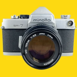 Minolta SR-7 SLR 35mm Film Camera with Minolta 135mm F3.5 Lens