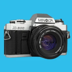 Minolta X-300 Black SLR 35mm Film Camera with Prime Lens