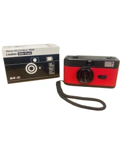 35MM REUSABLE FILM CAMERA WITH FLASH - BLACK & RED