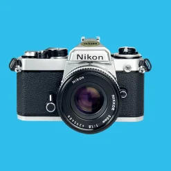 Nikon FE (Silver) 35mm SLR Film Camera With Nikkor 50mm F1.8 Lens