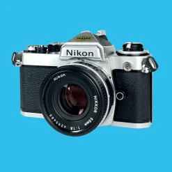 Nikon FE (Silver) 35mm SLR Film Camera With Nikkor 50mm F1.8 Lens