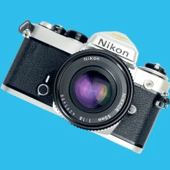 Nikon FE (Silver) 35mm SLR Film Camera With Nikkor 50mm F1.8 Lens