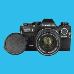 Olympus Black OM-10 RARE Vintage SLR 35mm Film Camera with f/1.8 50mm Prime Lens