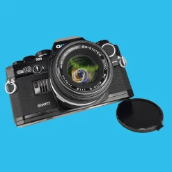 Olympus Black OM-10 RARE Vintage SLR 35mm Film Camera with f/1.8 50mm Prime Lens