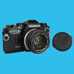 Olympus Black OM-10 RARE Vintage SLR 35mm Film Camera with f/1.8 50mm Prime Lens