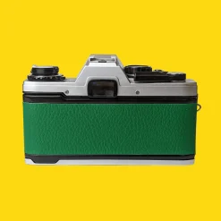 Olympus OM10 Green Leather Vintage 35mm Film Camera w/ F/1.8 50mm Lens