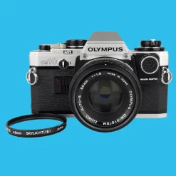 Olympus OM-10 SLR 35mm Film Camera w/ f/1.8 50mm Lens + Manual Adapter