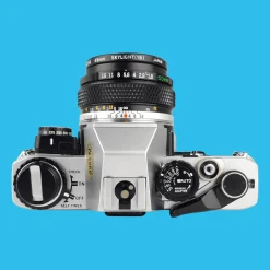 Olympus OM-10 SLR 35mm Film Camera w/ f/1.8 50mm Lens + Manual Adapter