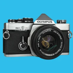 Olympus OM2 Vintage 35mm SLR Film Camera with f/1.8 50mm Prime Lens
