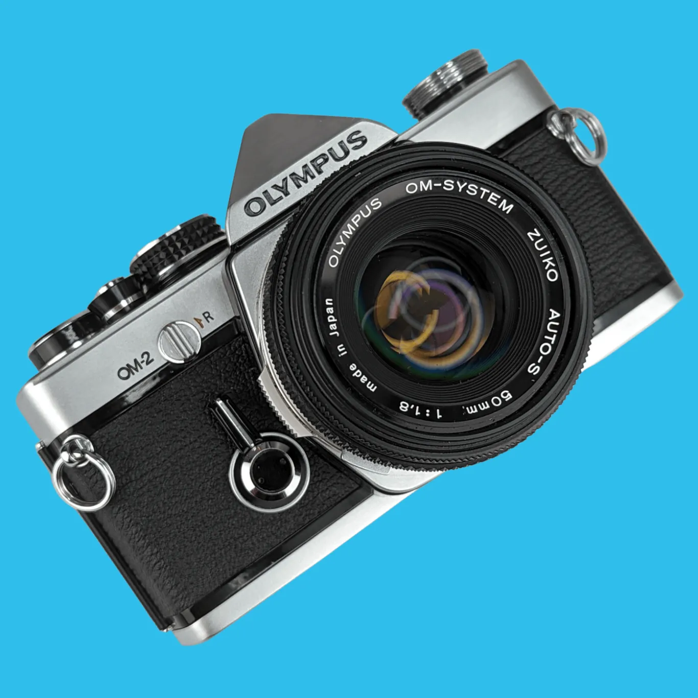 Olympus OM2 Vintage 35mm SLR Film Camera with f/1.8 50mm Prime Lens