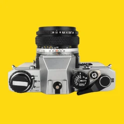 Olympus OM10 White Leather Vintage 35mm Film Camera w/ F/1.8 50mm Lens