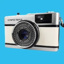 Olympus Trip 35 Custom White Leather Point and Shoot 35mm Film Camera