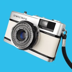 Olympus Trip 35 Custom White Leather Point and Shoot 35mm Film Camera