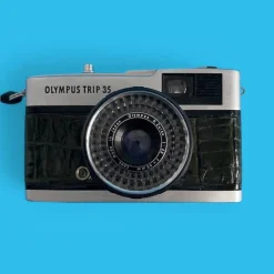Olympus Trip 35 Green Leather Skin Point and Shoot 35mm Film Camera