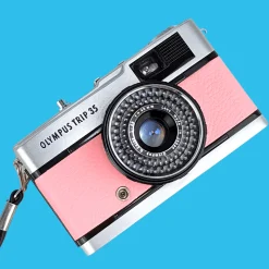 Olympus Trip 35 Pink Leather Point and Shoot 35mm Film Camera