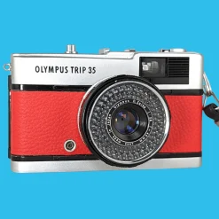 Olympus Trip 35 Red Leather Point and Shoot 35mm Film Camera