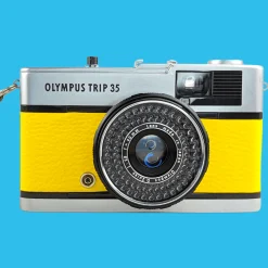 Olympus Trip 35 Yellow Leather Point and Shoot 35mm Film Camera