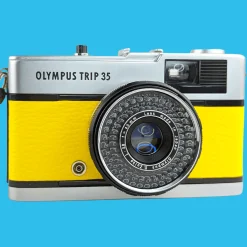 Olympus Trip 35 Yellow Leather Point and Shoot 35mm Film Camera