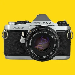 Pentax ME F Vintage SLR 35mm Film Camera with f/1.2 50mm Prime Lens