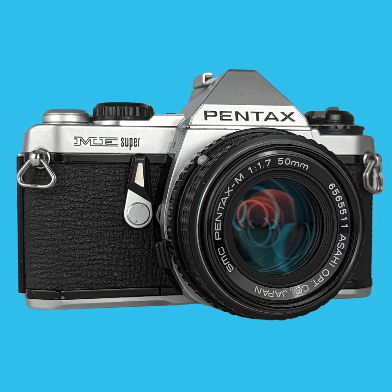 Pentax ME Super Vintage SLR 35mm Film Camera with f/1.7 50mm Prime Lens