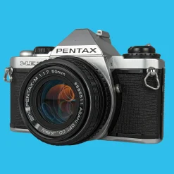 Pentax ME Super Vintage SLR 35mm Film Camera with f/1.7 50mm Prime Lens