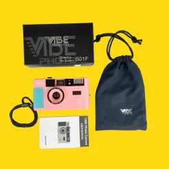 Retro VIBE 35mm Film Camera Reusable Point And Shoot - Pink