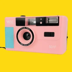 Retro VIBE 35mm Film Camera Reusable Point And Shoot - Pink