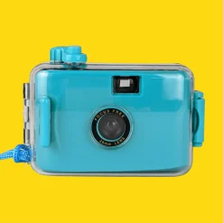 Teal Underwater Focus Free 35mm Point and Shoot Film Camera