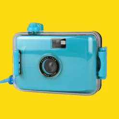 Teal Underwater Focus Free 35mm Point and Shoot Film Camera