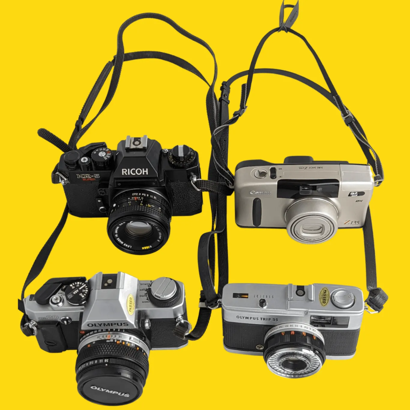 Thin Black SLR Vintage Camera Strap