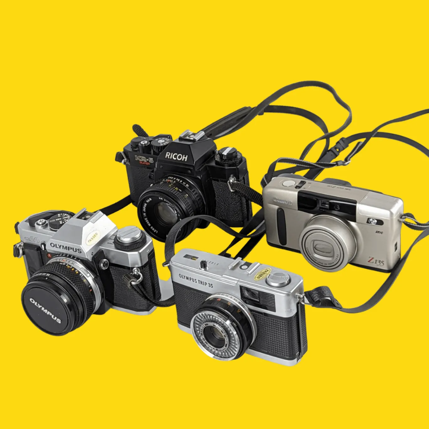 Thin Black SLR Vintage Camera Strap