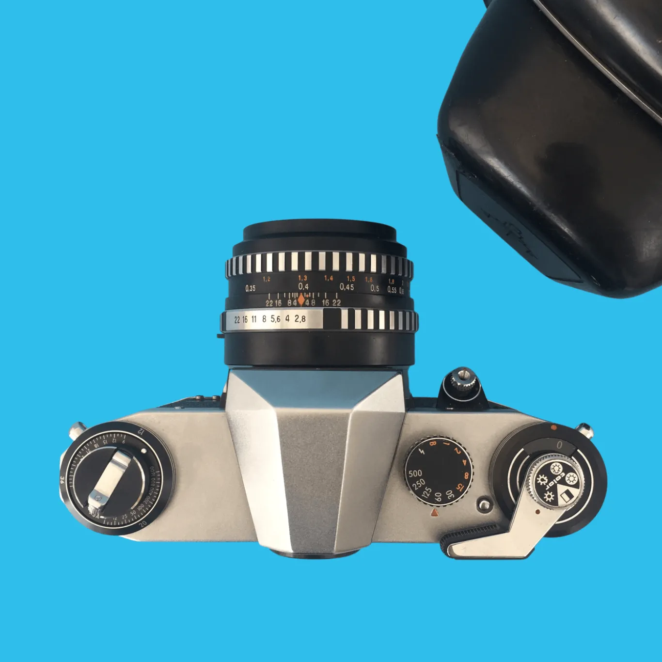 Vintage 35mm SLR Film Camera Praktica PL Nova 1 with Carl Zesis f/2.8 50mm Lens